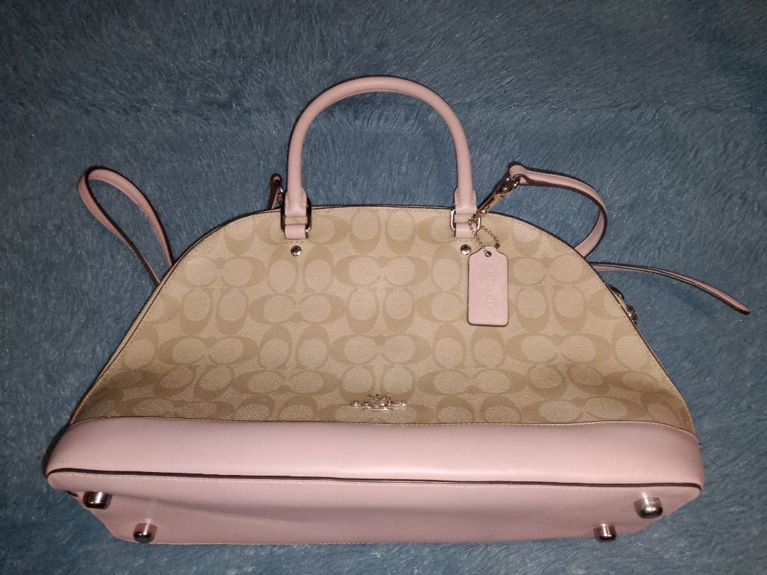 Coach F27584 Sierra Large Signature Light Khaki Carnation Luxury Bags Wallets on Carousell