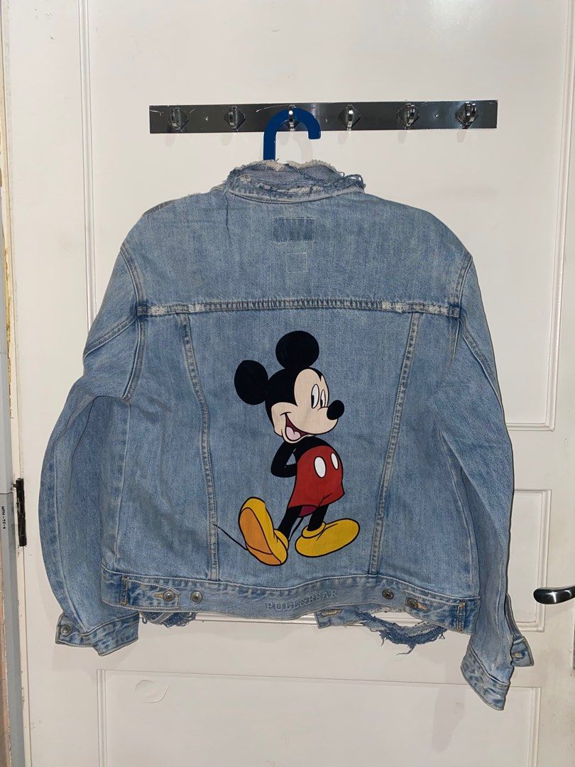 Denim Jacket Disney Micky Mouse Jaket Denim, Fesyen Wanita