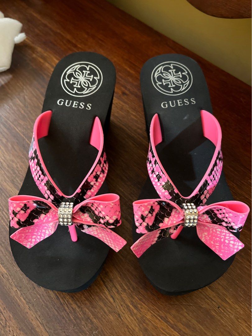 Guess Wedge Flip Flops Women s Fashion Footwear Slippers and slides on Carousell