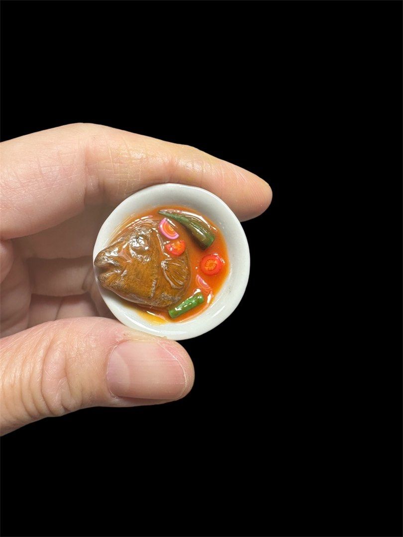 Handmade Miniature Curry Fish Head, Clay, 1 bowl (Category: Handmade Craft) located in Singapore. Submitted by mini.collectibles.1 (Listing ID 1328889740, Image 2). Description: Handmade Miniature Curry Fish Head, Clay, 1 bow All are handmade. Size may varies. May have finger pressing stains. Made from clay. Miniature Showcase Display Store at the address below: Blk 2019 Bukit Batok St 23 (Industrial Park A) #01-254, Singapore 659524 Bus No. 189 