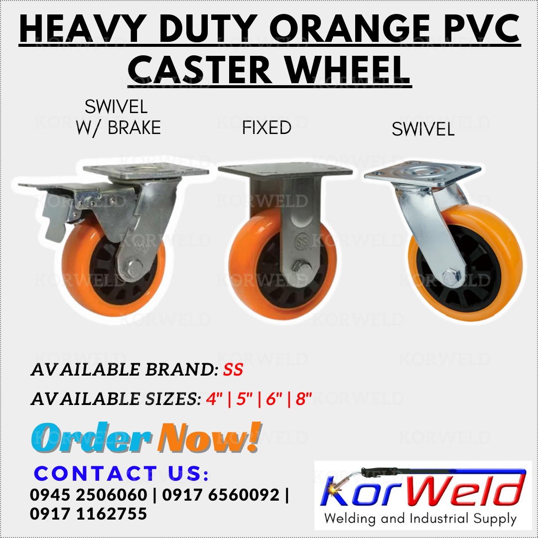 Heavy Duty Industrial Orange Pvc Caster Wheel Commercial