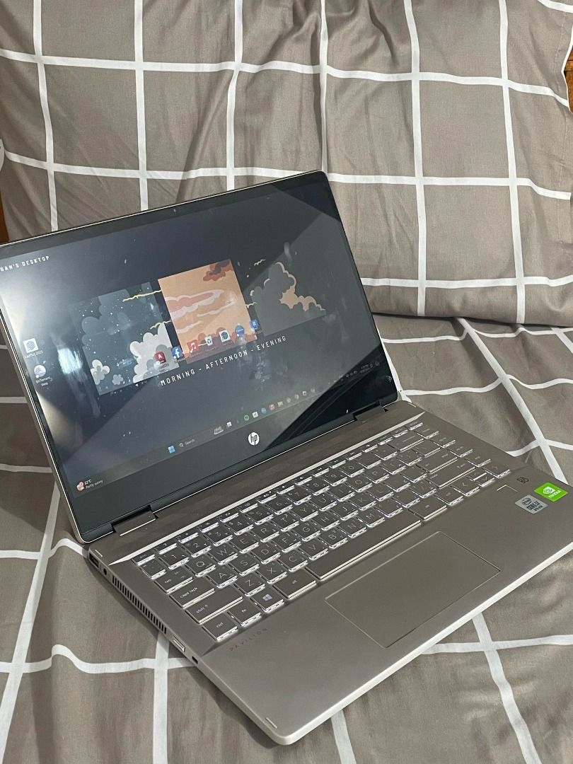 HP i7 Core Laptop Touchscreen (Category: Laptops & Notebooks) located in Makati City. Submitted by thisispat (Listing ID 1328799634, Image 2). Description: ■ BRAND: HP ■ Model: X360 14-DH1046TX ■ Processor: i7-10510U (1.8 GHz base frequency(2b) ■ RAM: 16GB ■ SSD: 128GB ■ Display: 14 Inches ■ Graphics: Nvidia MX250 2GB DDR5 ■ Battery Life: Estimated 2 hours ■ Unit Condition: SLIGHTLY USED ■ BUILT-IN CAMERA ■ BUILT-IN WIFI ■ BACKLIGHT KEYBOARD Orig