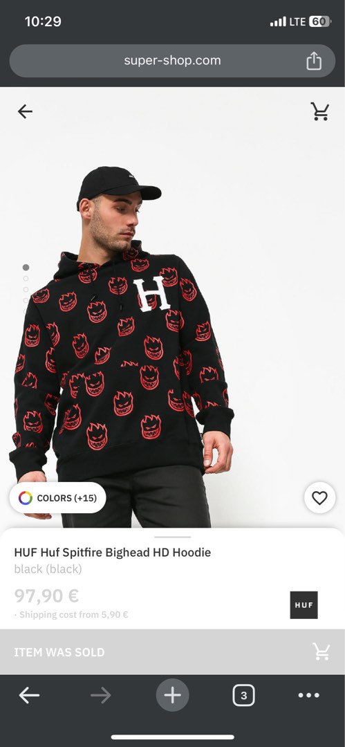 Huf x Spitfire All Over Print Pullover Hoodie Men s Fashion Coats Jackets and Outerwear on Carousell