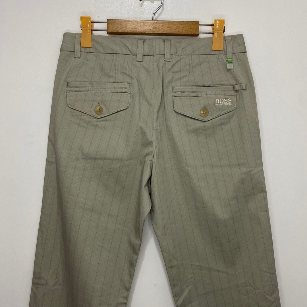 Hugo Boss Pinstripes Pants (Category: Chinos) located in Tanauan. Submitted by flexingthriftsph (Listing ID 1328843112, Image 2). Description: Hugo Boss Pinstripes Pants Size 46 on tag 31 inches - waistline 42 inches - length 7.5 inches - leg opening Excellent condition -2,000.00.