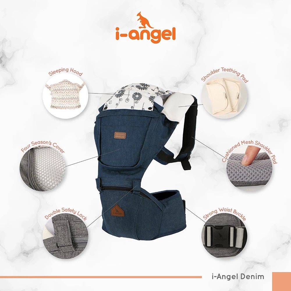I Angel Hipseat Denim Solid Bayi Anak Kereta Kursi Goyang Gendongan Bayi di Carousell