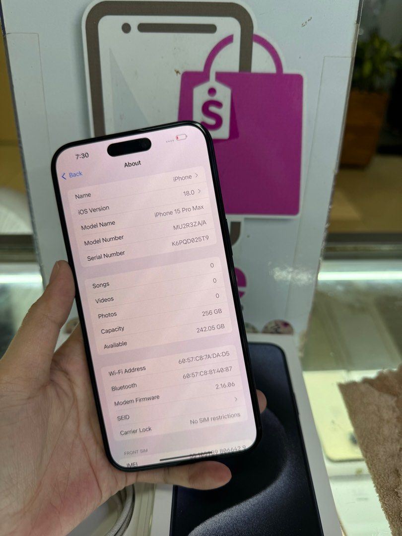 iphone 15 pro max 256gb dual sim good as new (Category: iPhone 15 Series) located in Cainta. Submitted by vine_gadget_shop (Listing ID 1328880296, Image 3). Description: iphone 15 pro max 256gb dual sim good as new complete package hk variant warranty until november 2024 pick up store greenhills shopping center we accept trade in we accepy credit card and ggives installment we do cod and door to door we ship nationwide for fast transaction call 0
