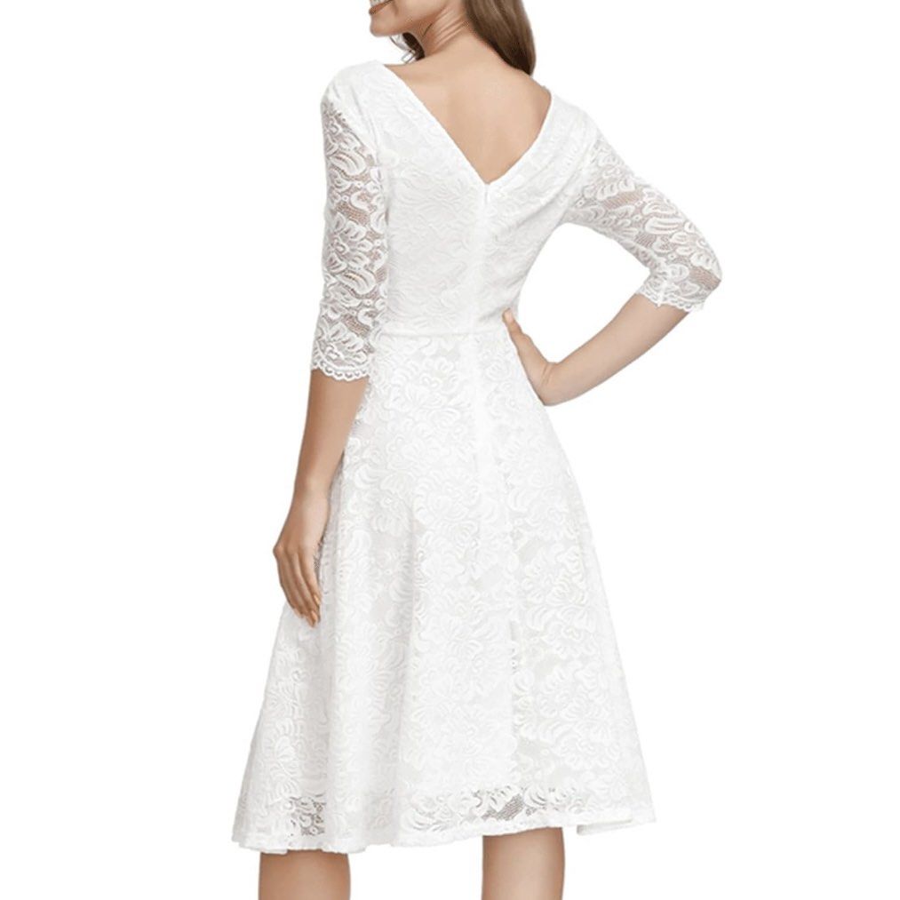 JASAMBAC Cocktail Dress Vintage Wedding Guest Graduation Lace Midi Party S,  Women's Fashion, Dresses & Sets, Dresses on Carousell