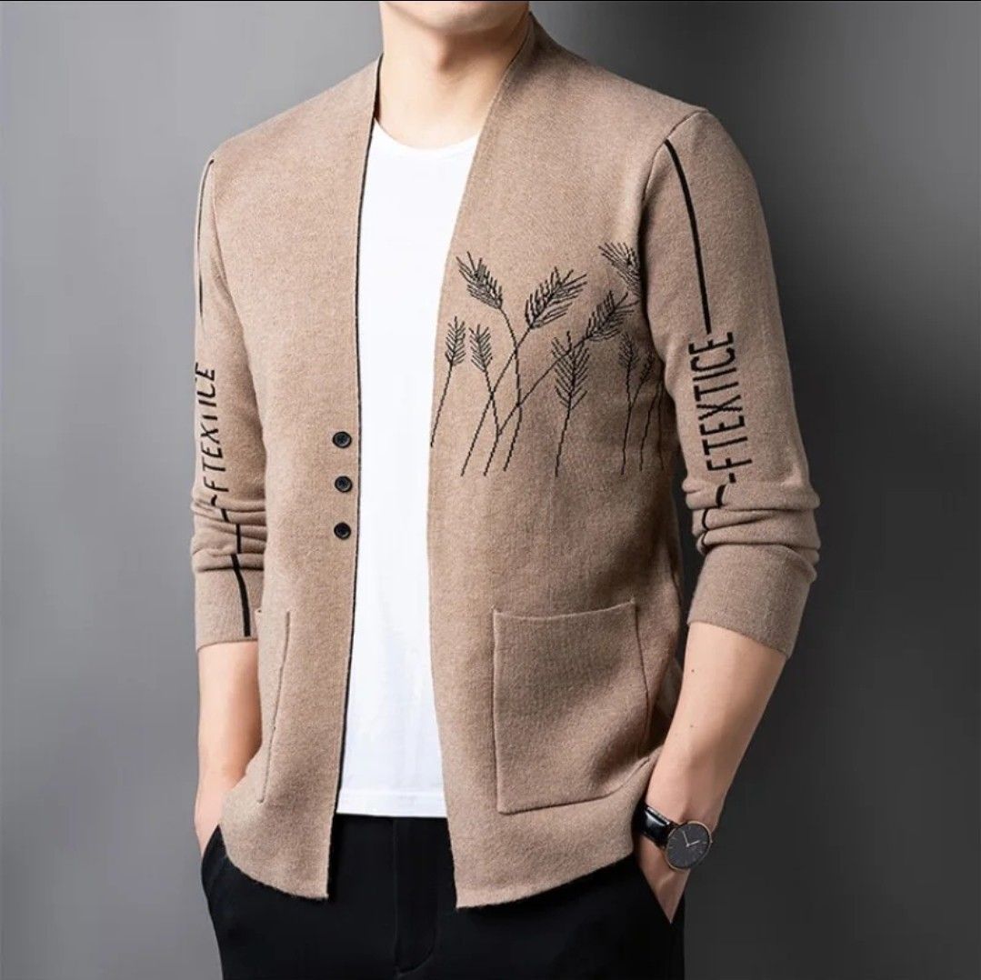 new men's fashion casual cardigan sweater business men's versatile
