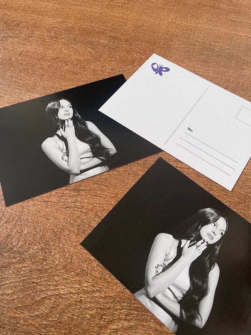Olivia Rodrigo Postcards (Category: Events Tickets) located in Pasig City. Submitted by vr1998 (Listing ID 1328944265, Image 2). Description: Olivia Rodrigo Postcards 6 pcs on hand.