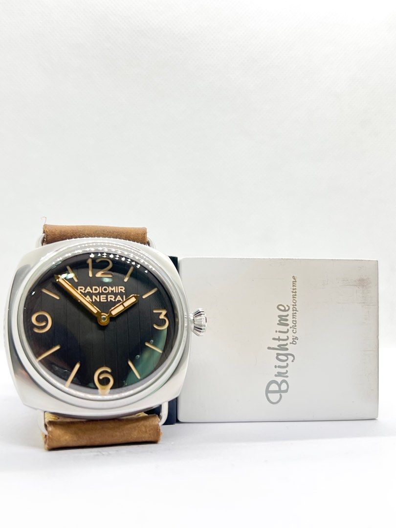 Pre Owned Panerai Luminor Radiomir Pam 1243 Eilean Brown Dial Winding Steel Casing Leather