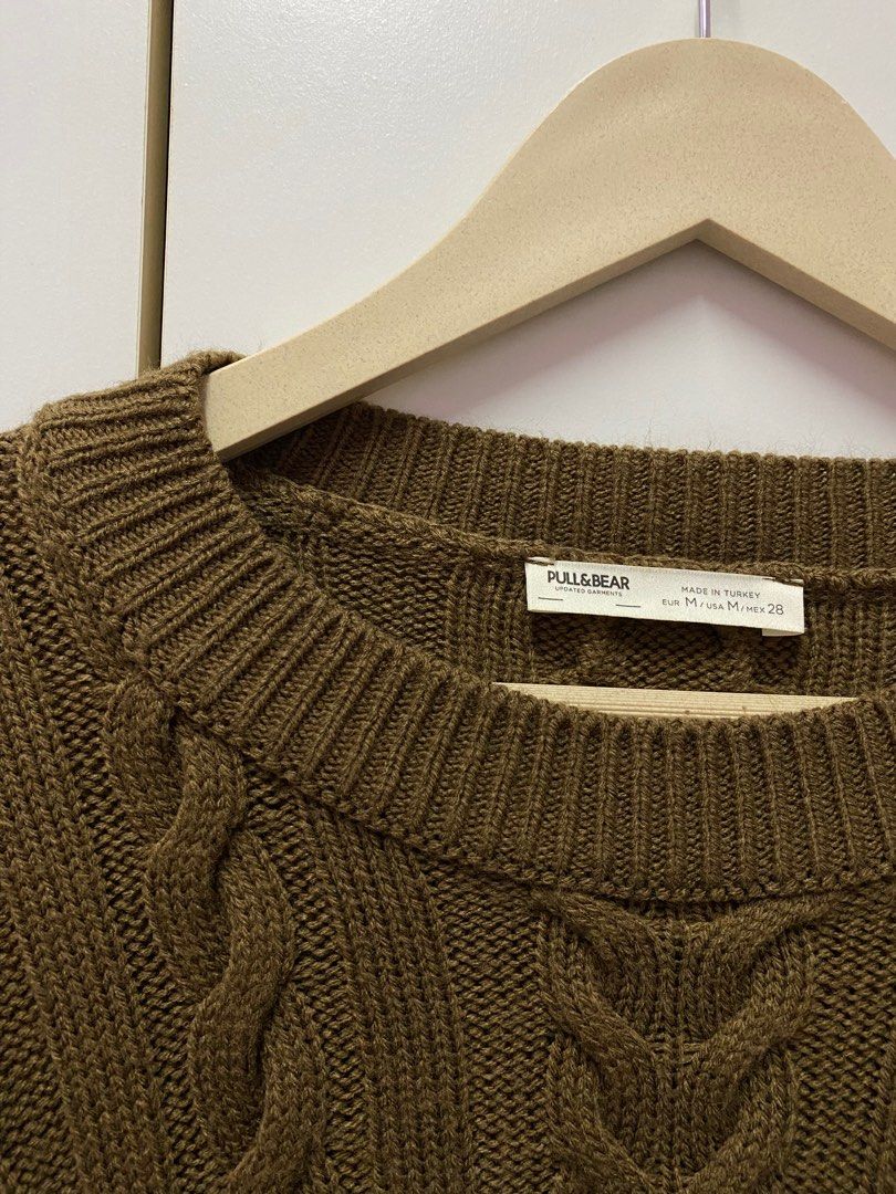 Pureknit Knitwear Pull Bear in Brown Women s Fashion Tops Other Tops on Carousell