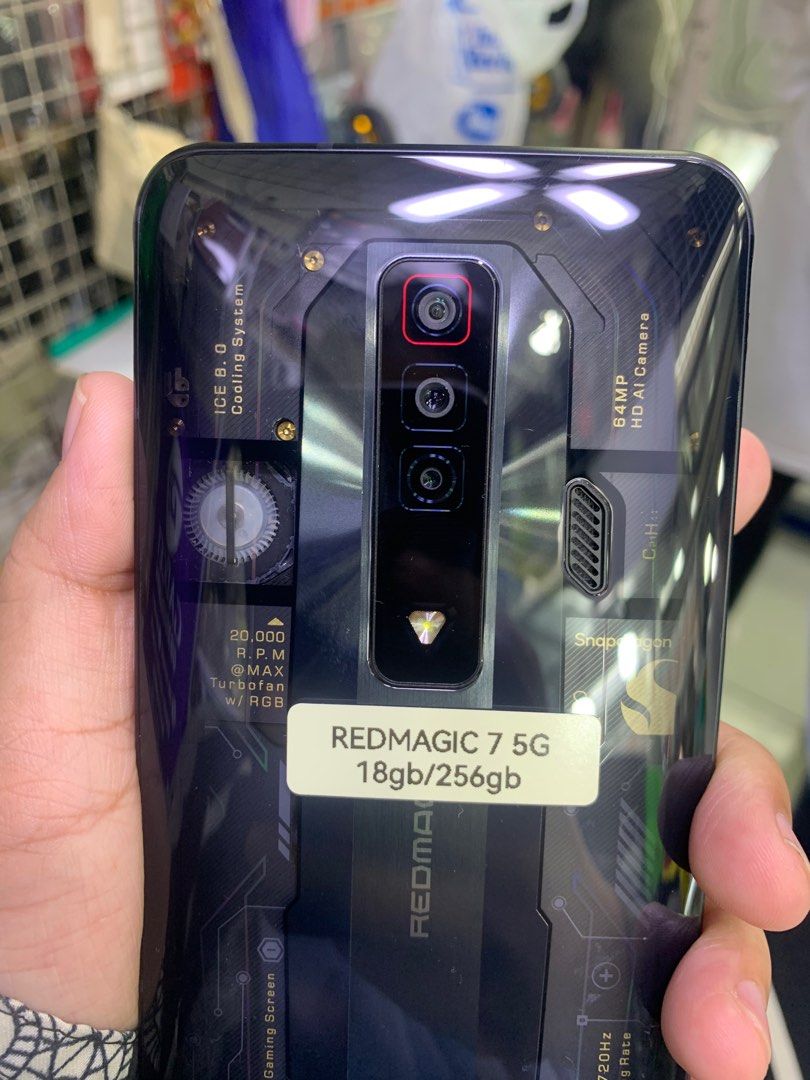 REDMAGIC 7 5G 18GB/256GB (Category: Early Generation Mobile Phones) located in San Juan City. Submitted by dokiee2001 (Listing ID 1328858904, Image 3). Description: REDMAGIC 7 5G 18GB/256GB WITH ORIGINAL CHARGER ONLY OPEN FOR SWAP OPEN FOR COD VIA PERSONAL RIDER.