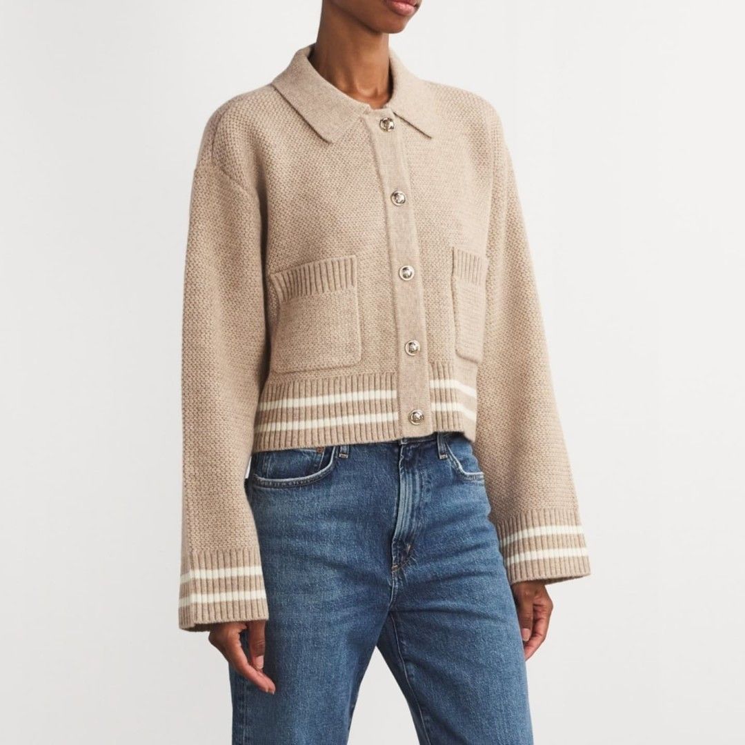 Sandro fine knit collegiate cardigan 2025