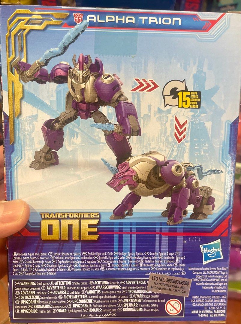 TRANSFORMERS ONE ( Alpha TRION ) bnew (Category: Action & Battle Toys) located in Quezon City. Submitted by transformworld28 (Listing ID 1328775212, Image 2). Description: TRANSFORMERS ONE ALPHA TRION COLLECTIBLE AUTHENTIC HASBRO BOUGHT WALMART USA contact no 09209560528 FIX PRICE ONLY .