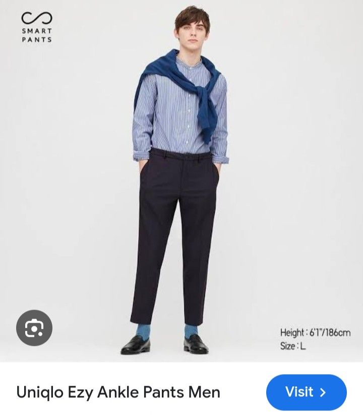 UNIQLO Smart Ezy Ankle Pants Men s Fashion Bottoms Trousers on Carousell