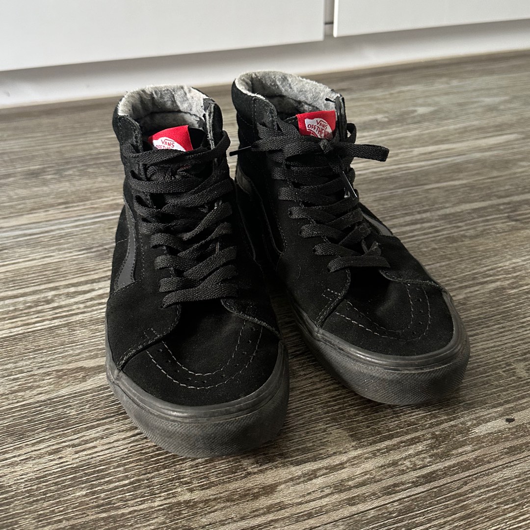 Vans all black high cut on sale