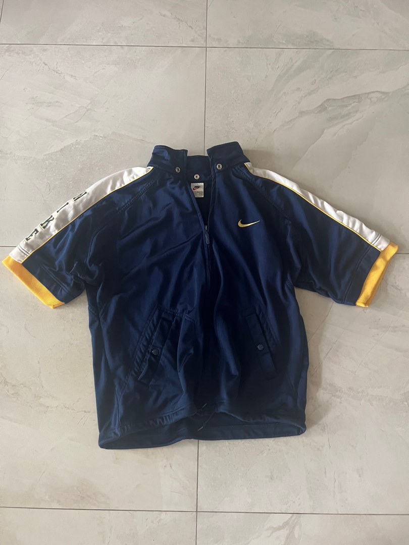 nike track jacket navy tan