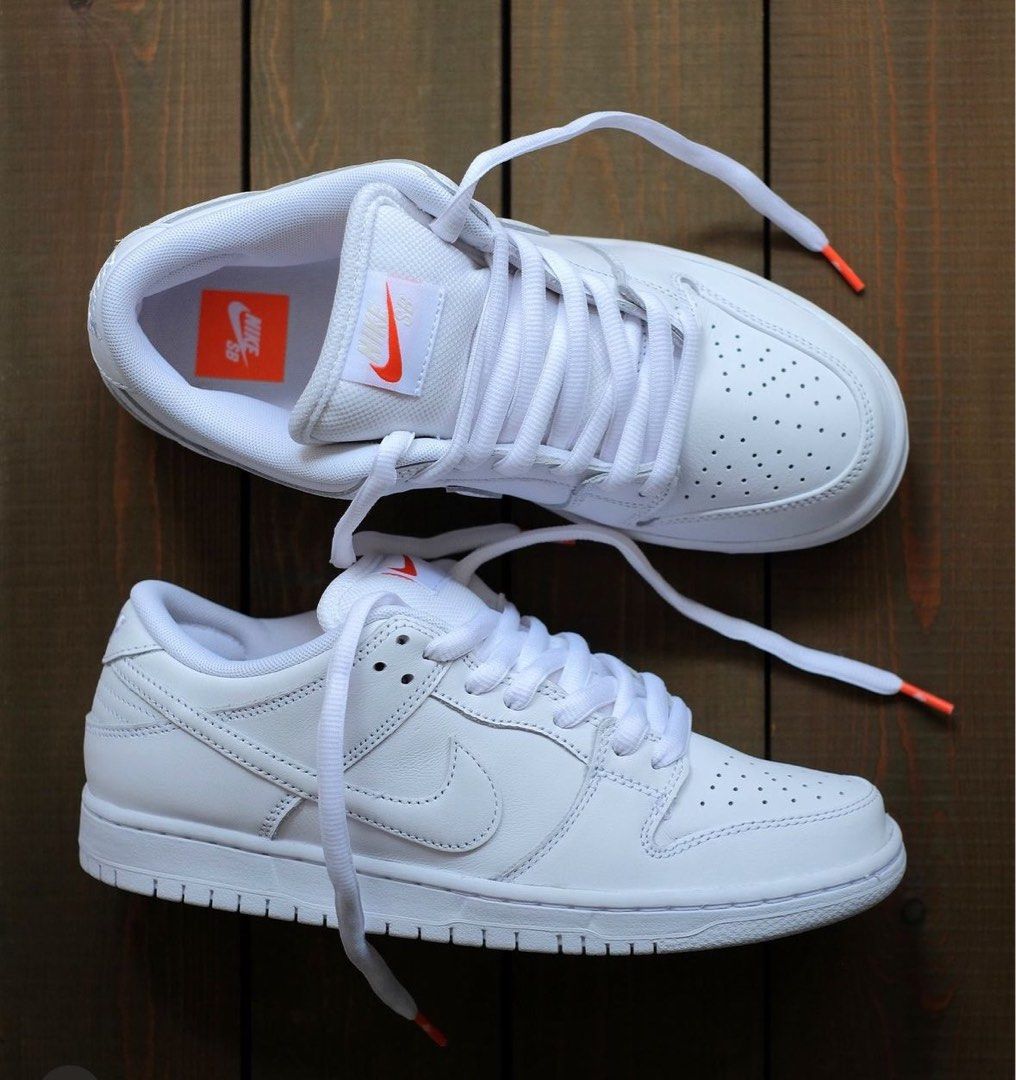 READY STOCK NIKE SB DUNK LOW PRO TRIPLE WHITE Men s Fashion Footwear Sneakers on Carousell