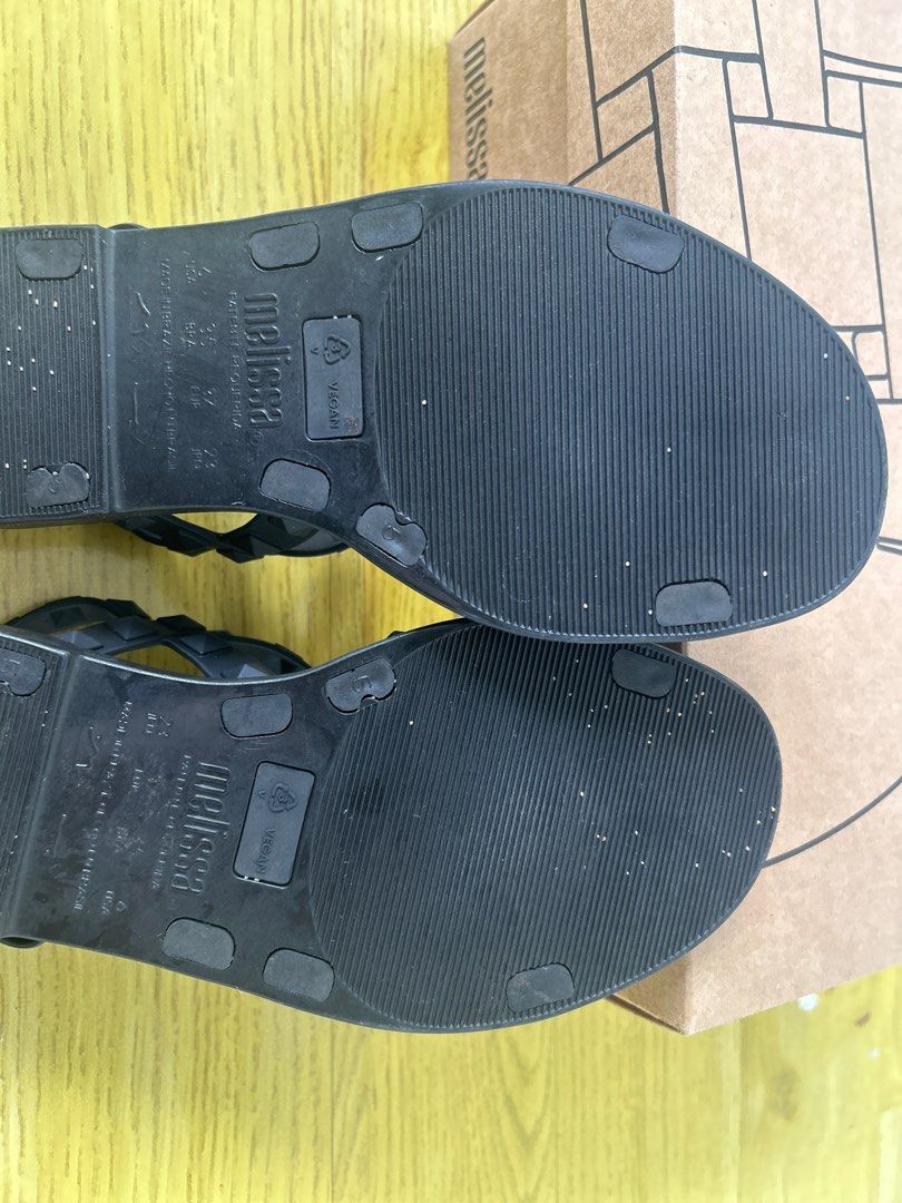 Authentic Melissa Sandals Used Once (Category: Flats & Sandals) located in Cavite. Submitted by samprelovedstuff (Listing ID 1333577237, Image 3). Description: Used once Black Melissa Sandals With box Color black.