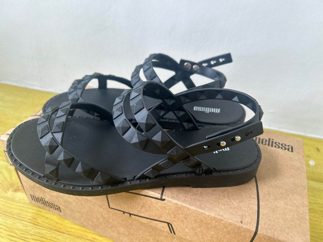 Authentic Melissa Sandals Used Once (Category: Flats & Sandals) located in Cavite. Submitted by samprelovedstuff (Listing ID 1333577237, Image 2). Description: Used once Black Melissa Sandals With box Color black.