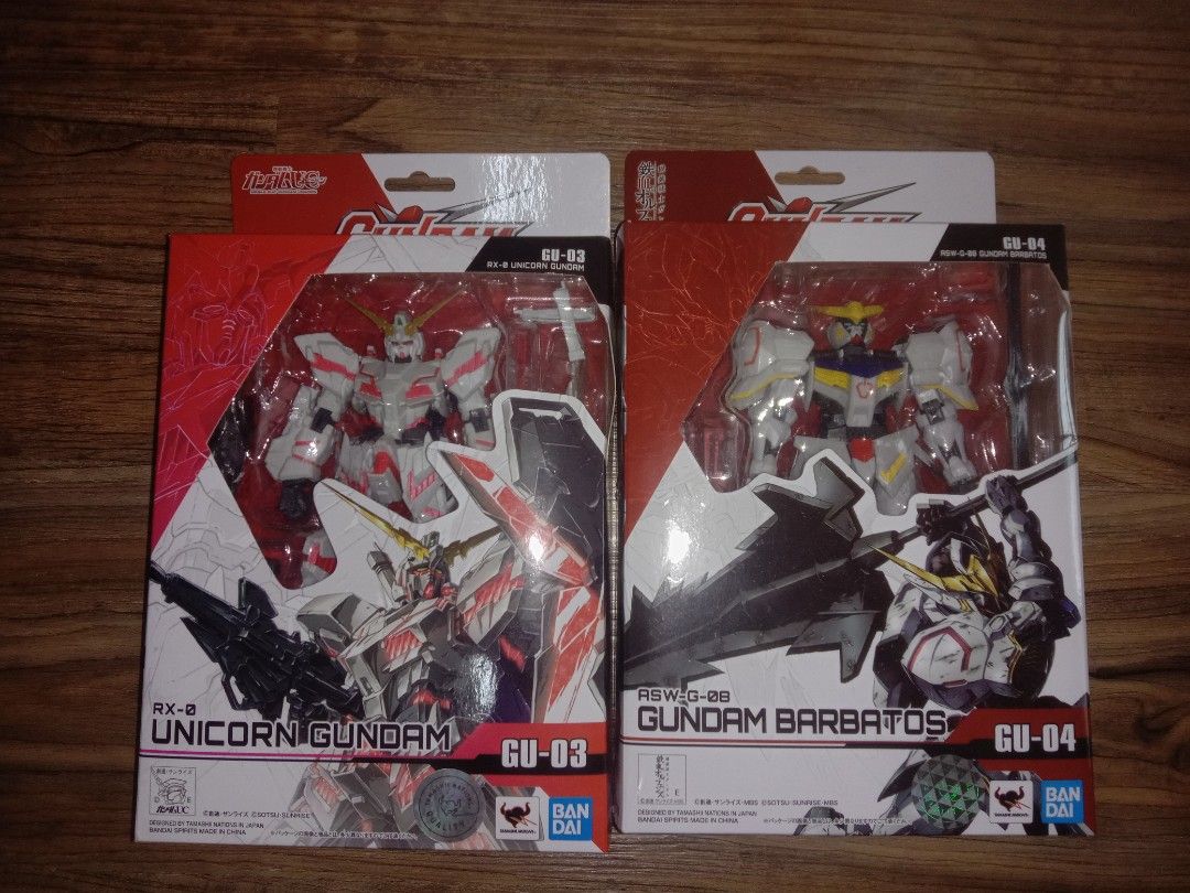 Bandai Gundam Universe ASW-G-08 Gundam Barbatos and RX-0 unicorn Gundam (Category: Gundam Model Kits) located in Singapore. Submitted by mazingerzg27172 (Listing ID 1333512659, Image 1). Description: MG size, 25sgd for one, do dm for questions, only accept cash.