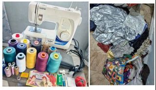 Brother sewing machine GS2700 with threads fabric retaso garters zippers