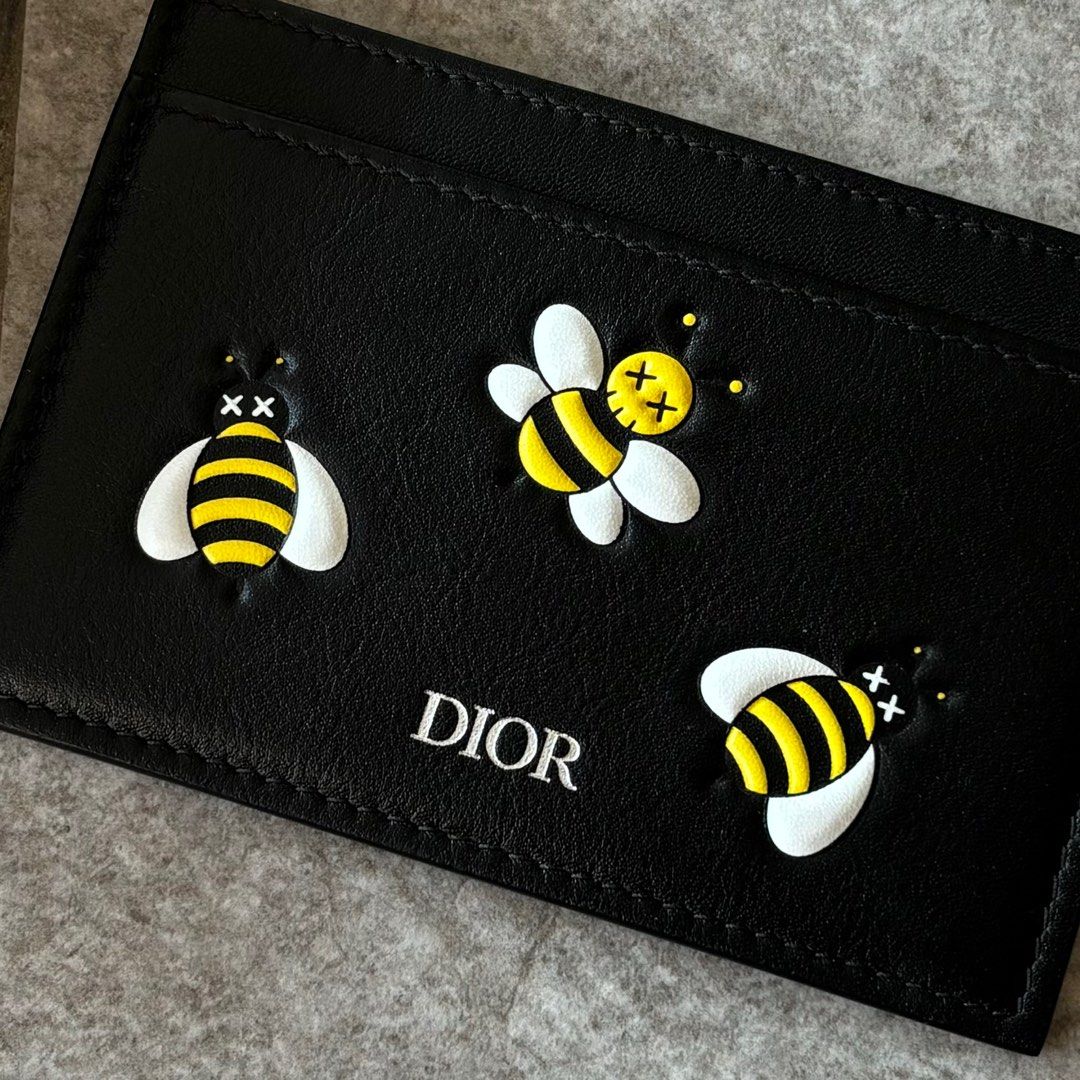 DIOR X KAWS YELLOW BEES CALFSKIN CARD HOLDER Men s Fashion Watches Accessories Wallets Card Holders on Carousell