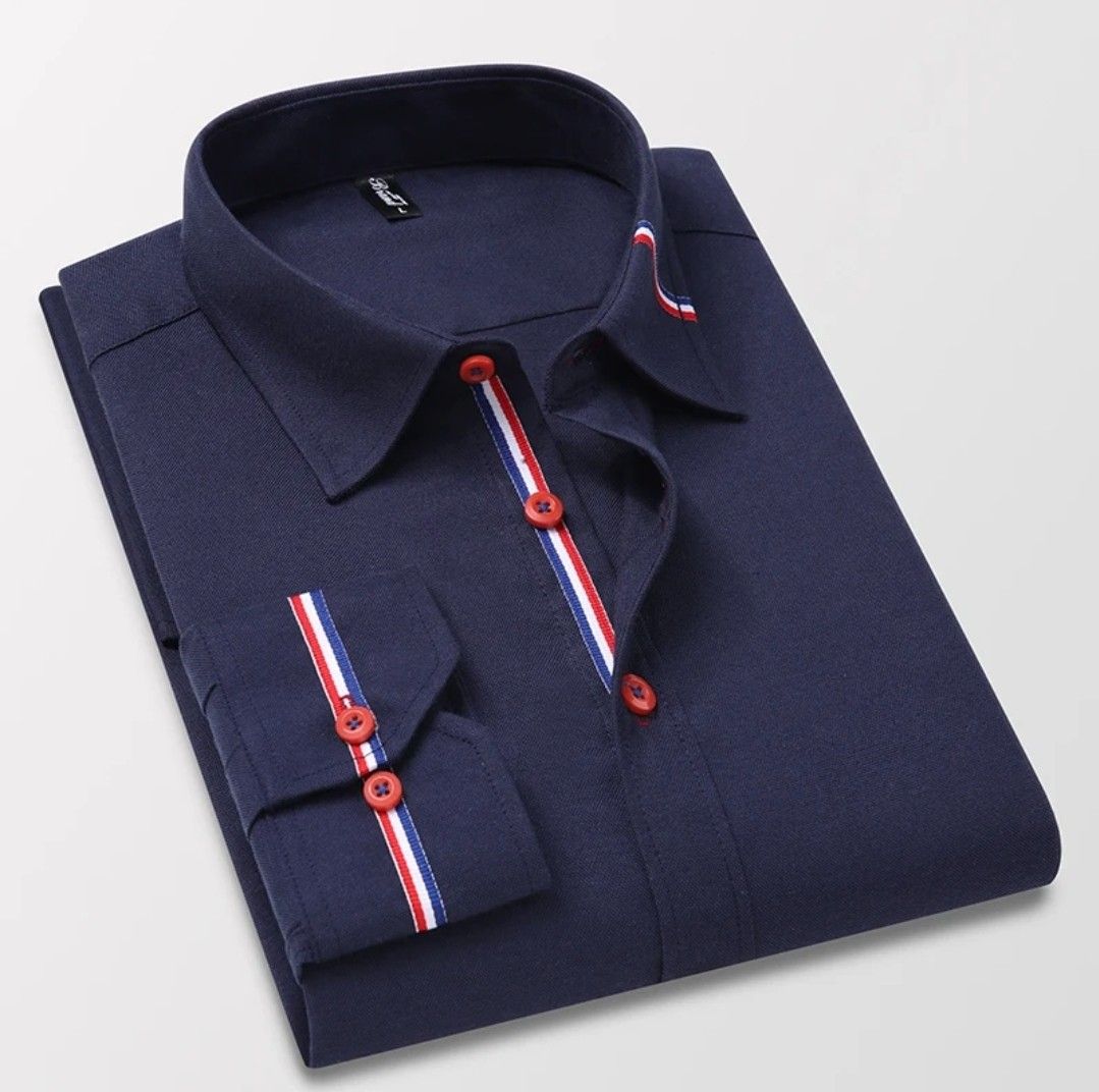 chinese dress ladies Thin Long Sleeve Printed Shirt Men's Korean Slim Fit Plaid Business Dress  Shirts Striped Streetwear Tops at Amazon Men's Clothing store