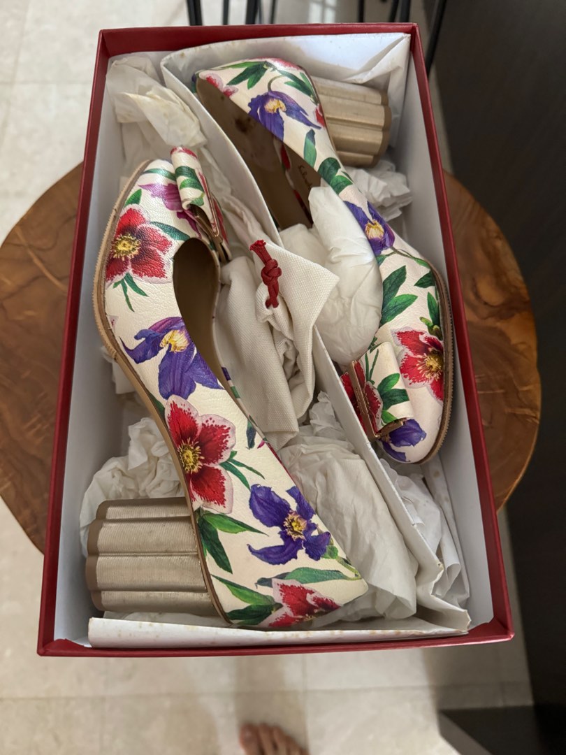 Ferragamo floral shoes clearance