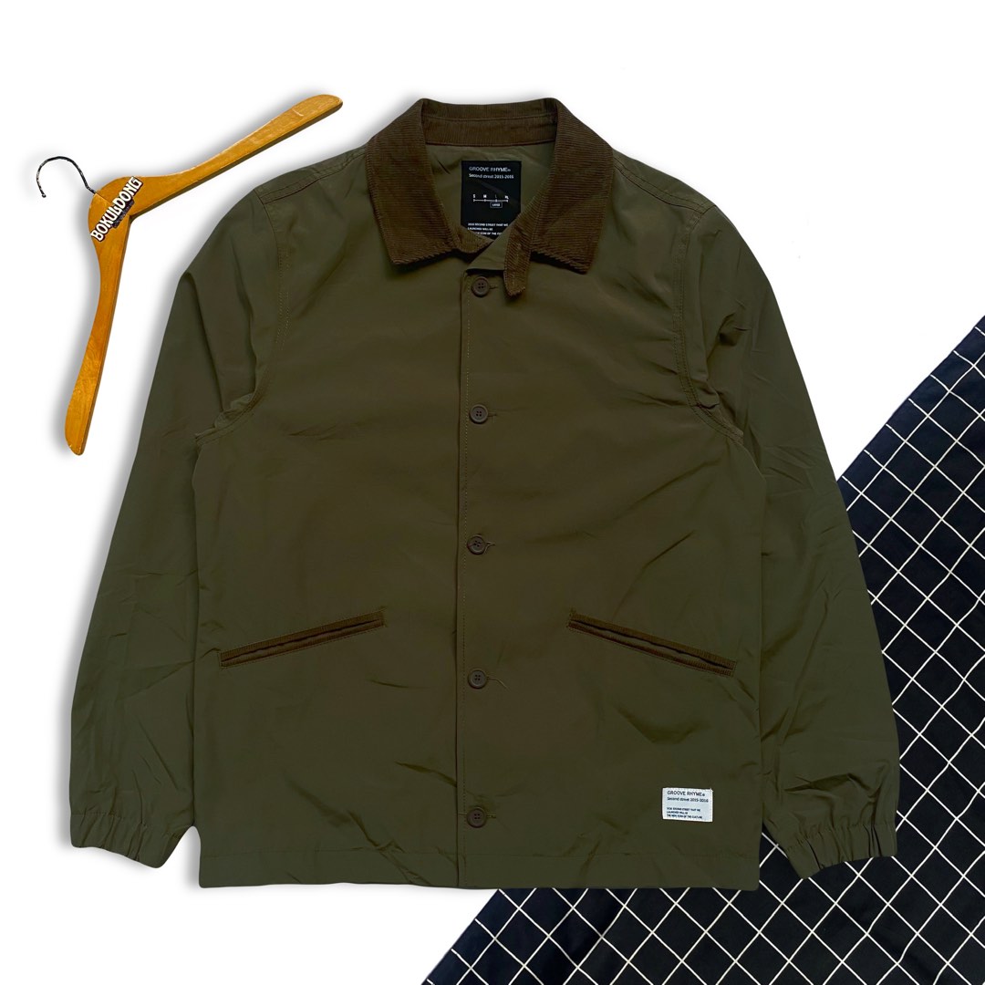 Groove Rhyme Corduroy Collar Deck Jacket, Fesyen Pria, Pakaian , Baju ...