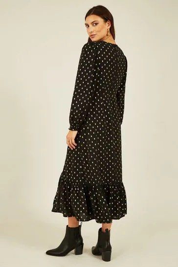 h&m gold black dress H&M Black and Gold Dress