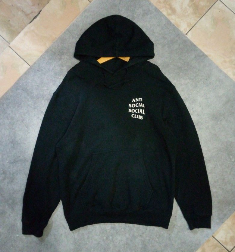 Hoodie black on black anti social social CLUB, Fesyen Pria