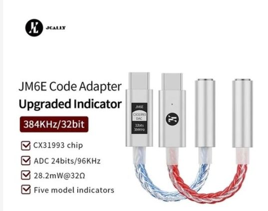 JM6E Conexant 32bit DAC USB-C Audio Adapter with Built-in ADC SCM2363 ...