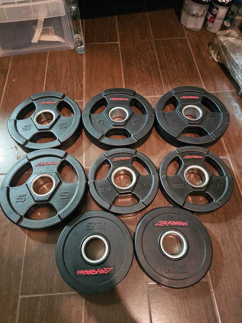 Life Fitness polyurethane olympic plates 180php per kg, Sports ...