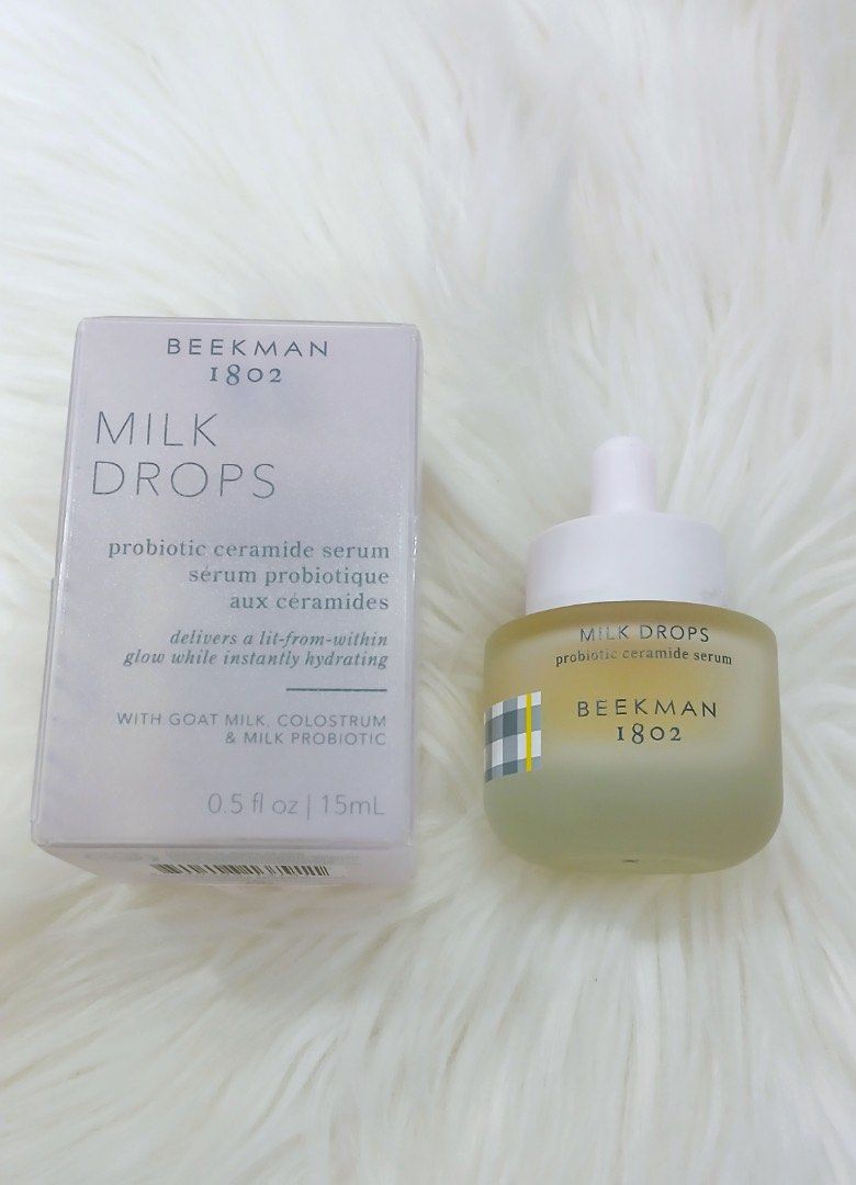 MILK DROPS PROBIOTIC CERAMIDE SERUM BEEKMAN 1802 (Category: Face Care) located in San Juan City. Submitted by cashfrancefashioncosmetics_ph (Listing ID 1333513976, Image 1). Description: ‼️MILK DROPS PROBIOTIC CERAMIDE SERUM BEEKMAN 1802 15ml 📌 950 Metal2nd.