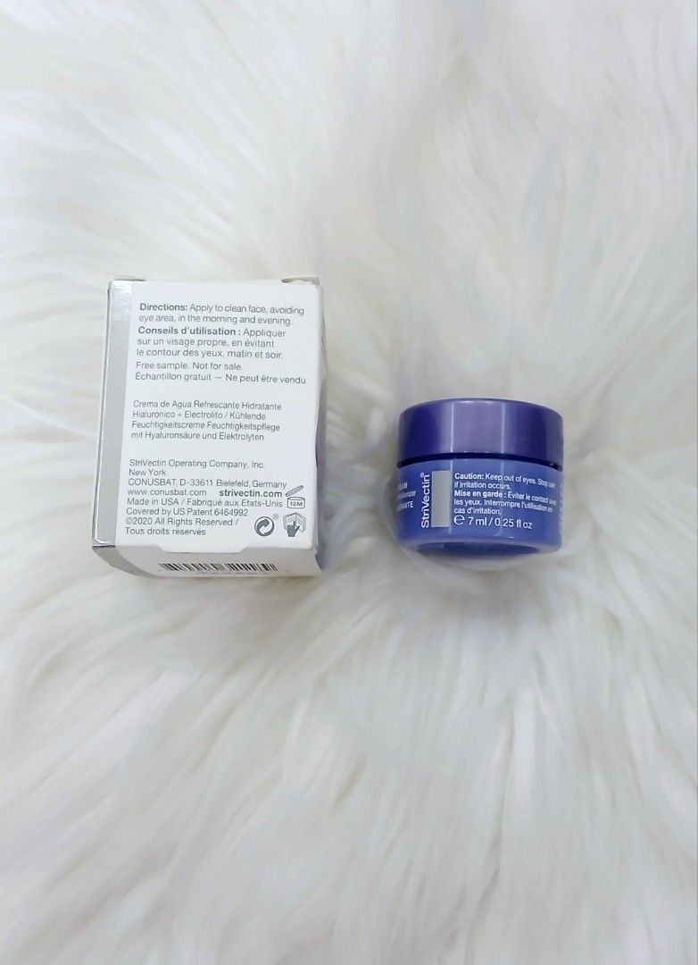 NIA114 TECHNOLOGY STRIVECTIN ADVANCED HYDRATION RE QUENCH WATER CREAM (Category: Face Care) located in San Juan City. Submitted by cashfrancefashioncosmetics_ph (Listing ID 1333519225, Image 2). Description: ‼️114 TECHNOLOGY STRIVECTIN ADVANCED HYDRATION RE QUENCH WATER CREAM 7ml 📌 850 Metal2nd.