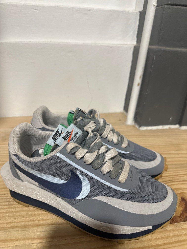 clot x sacai x nike ldwaffle grey blue