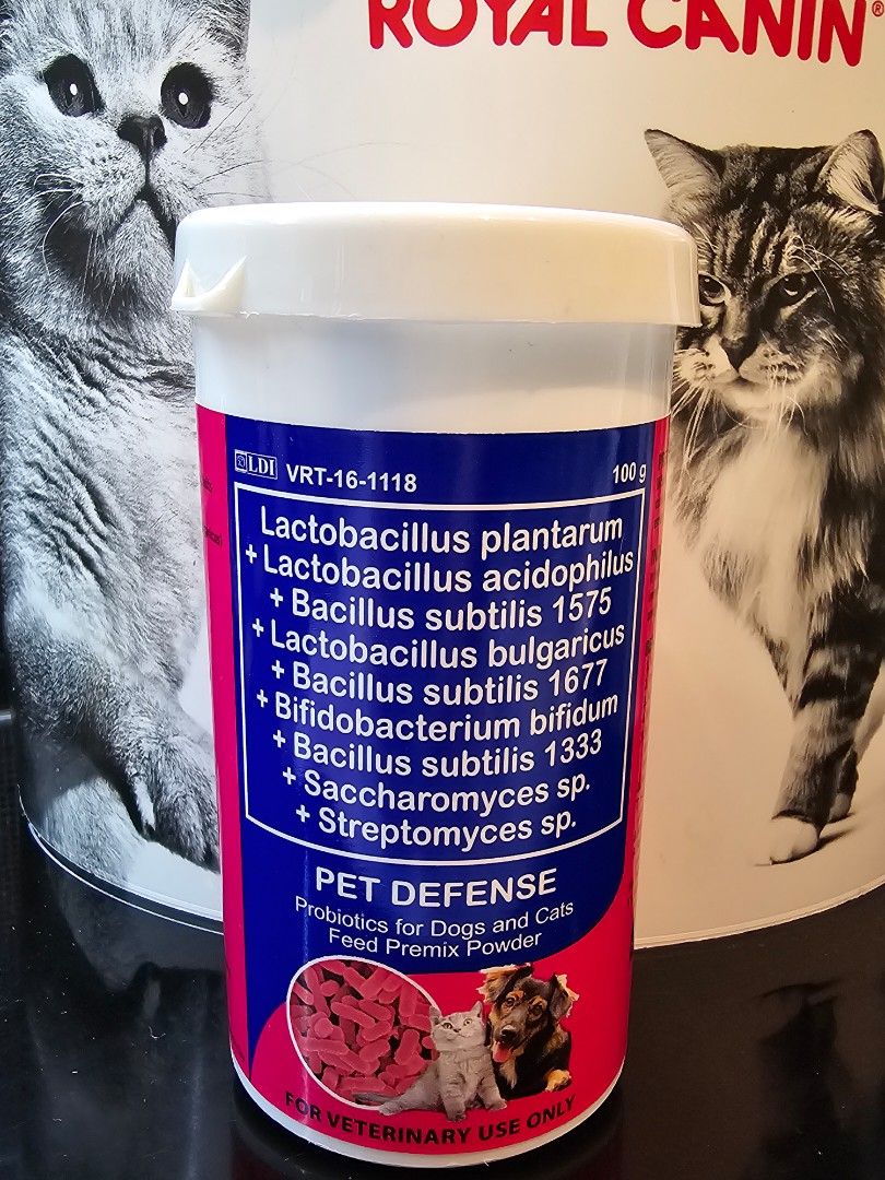 Pet Defense Probiotics 100g (Category: Health & Grooming) located in Manila. Submitted by sbmlk13 (Listing ID 1333608492, Image 1). Description: Probiotics for cats and dogs GCash/BPI Lalamove/Grab.