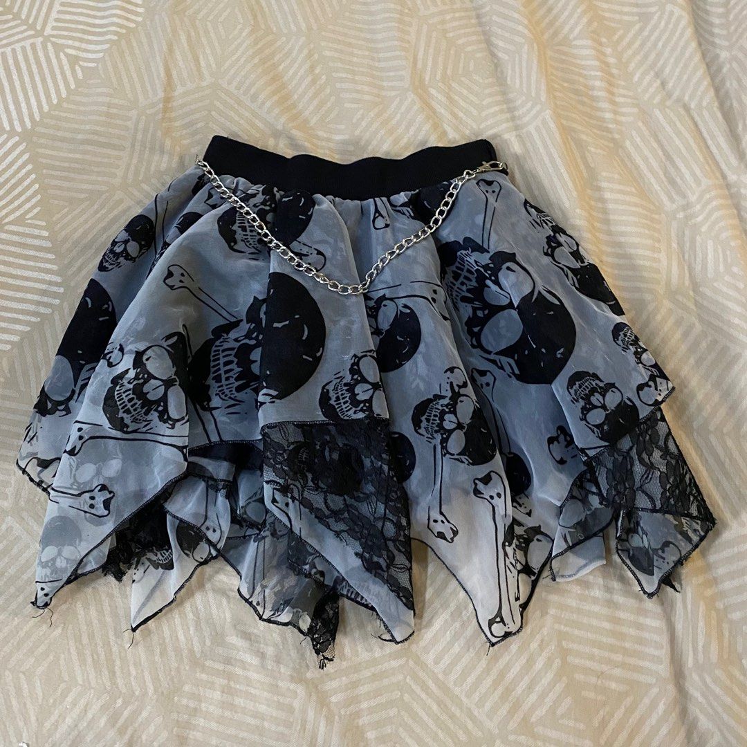 rare ACDC Rag vkei visual kei goth punk emo grunge skirt y2k jirai kei ...