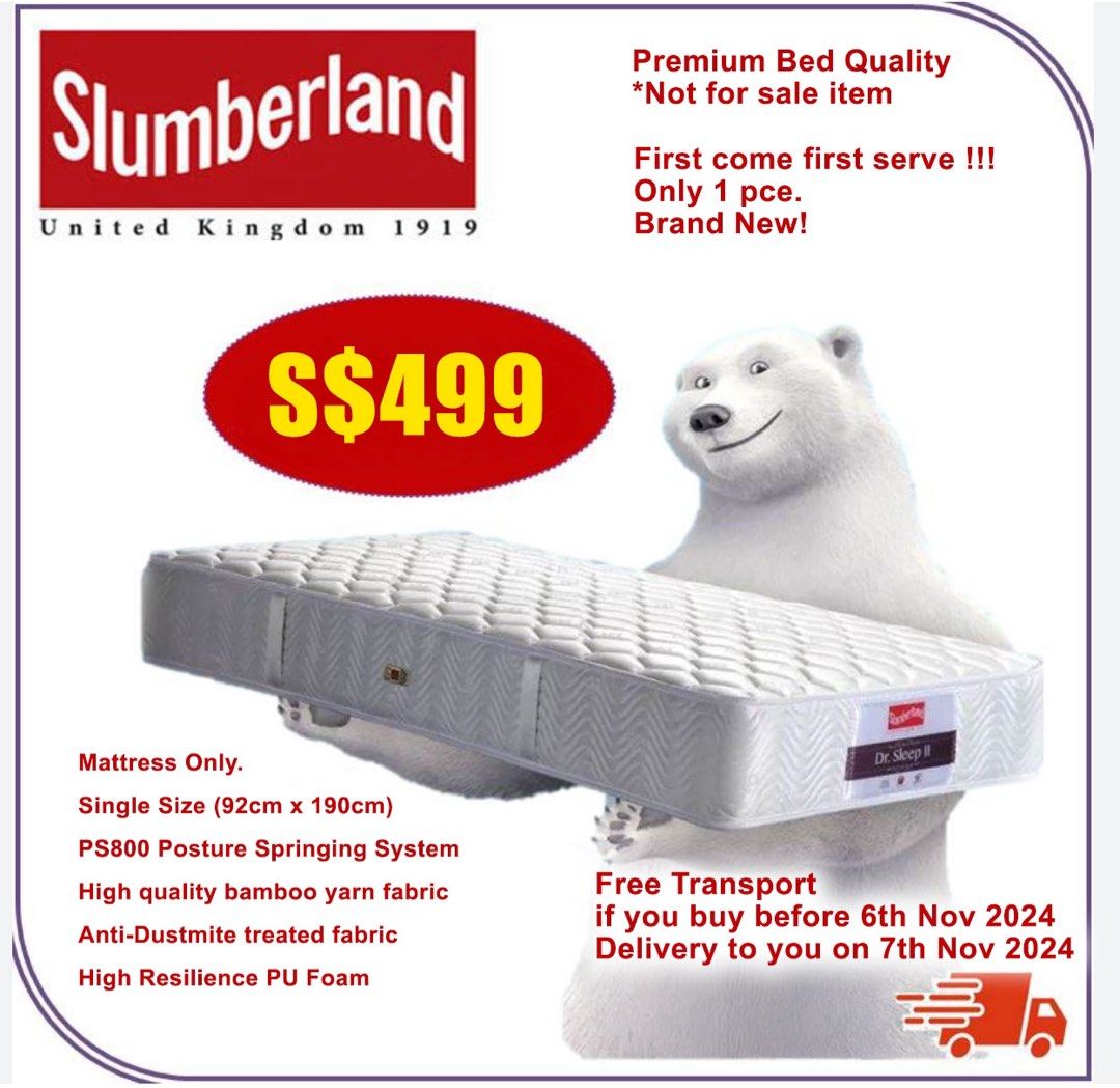 Slumberland Dr Sleep Pro Super Single, Furniture & Home Living