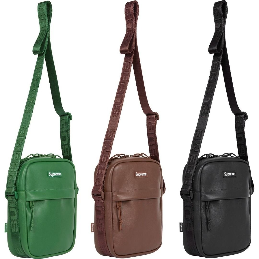 Supreme leather shoulder bag discount