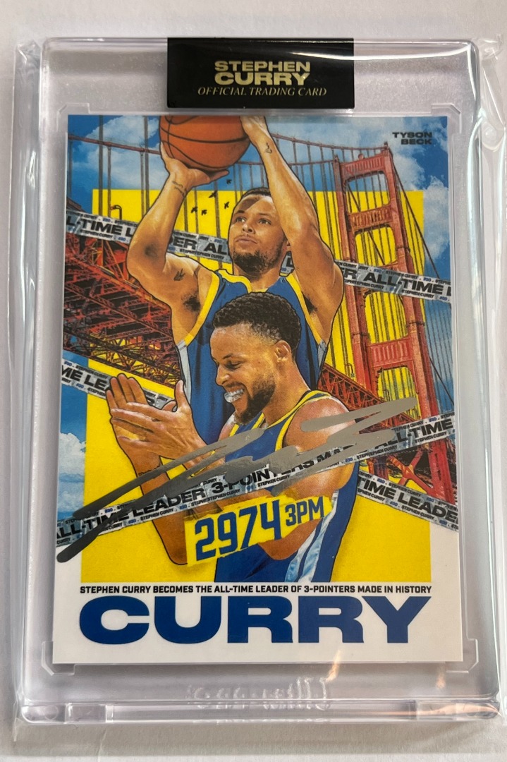 Tyson Beck x Stephen Curry 3 Pt Record Breaker Moment Card 