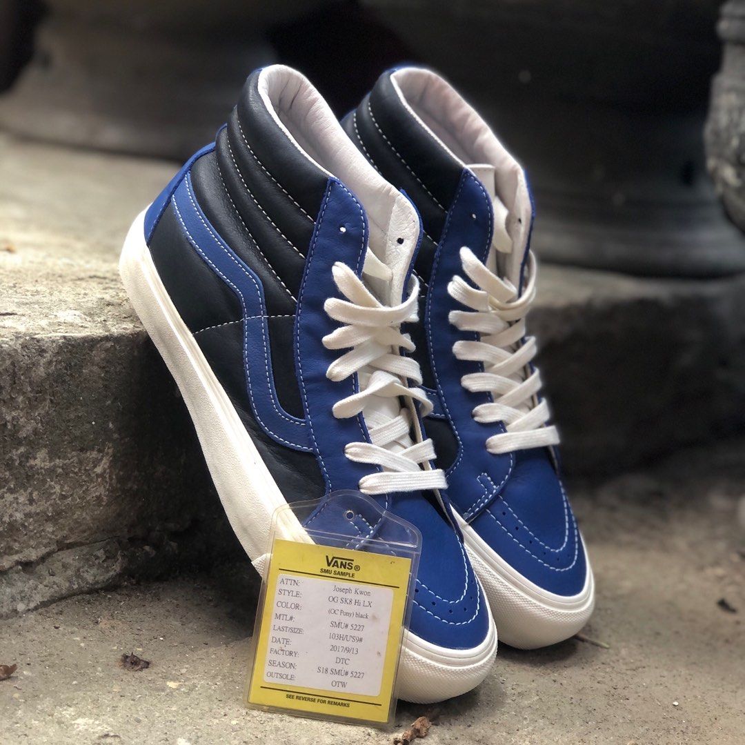 Vans sk8 high black blue vault lx original sample pair