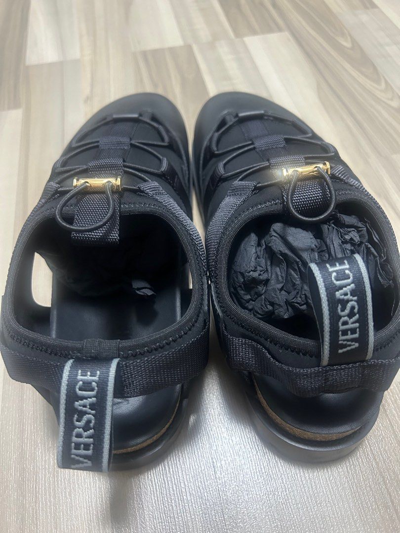Versace logo sandals hotsell