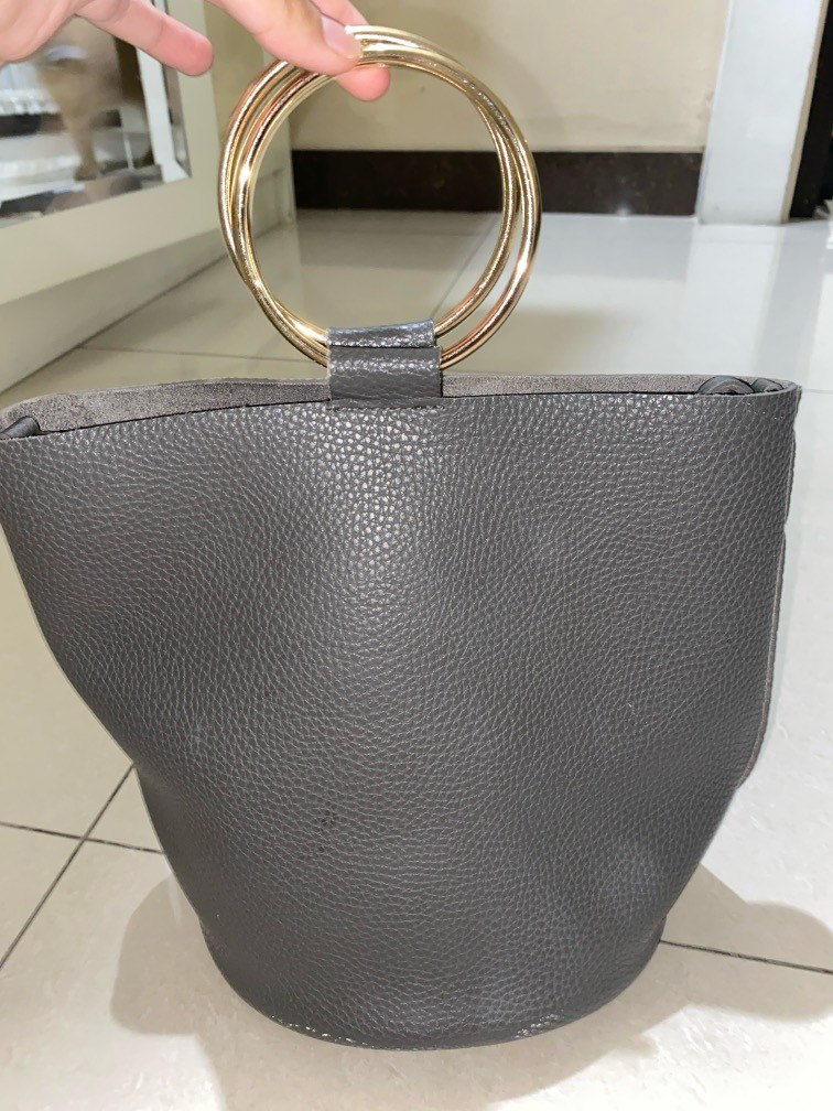 Vincci Ori bucket bag grey leather