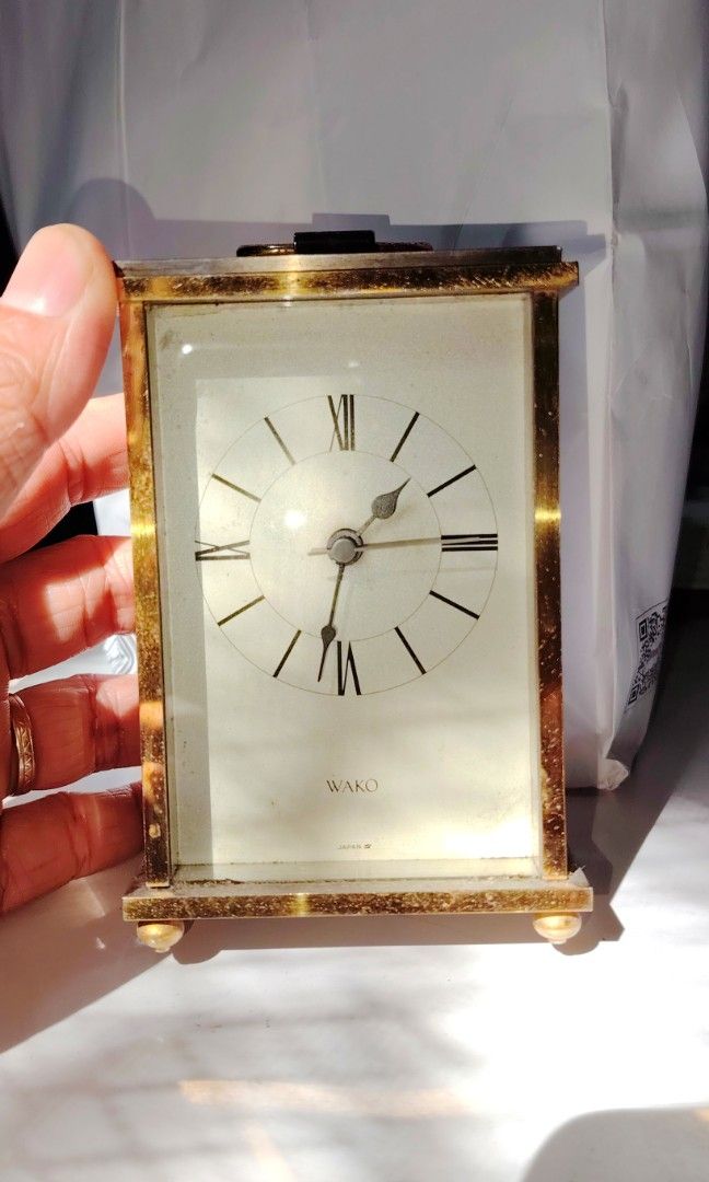 Wako table clock (Category: Clocks) located in Polomolok. Submitted by dkljapansurplus (Listing ID 1333556019, Image 1). Description: Baka may mapaibig Wako vintage table clock Working condition from japan Linis lang kulang 690 freeshipping.