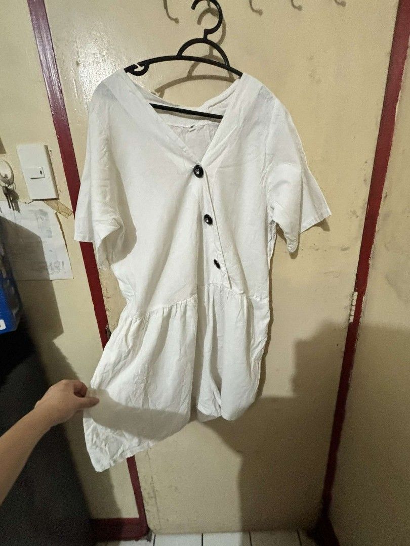 White romper shorts Plus Size