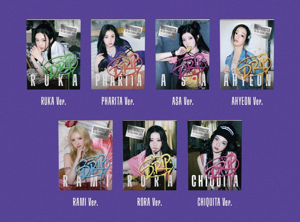 預購專輯] Babymonster DRIP 正規一輯tag ver. 京東特典1.0 2.0 Ruka Pharita Asa Ahyeon  Rami Rora Chiquita, 興趣及遊戲, 收藏品及紀念品, 韓流- Carousell
