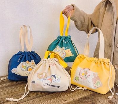 Japanese-style Lunch Bag Portable Large Capacity Canvas Bags