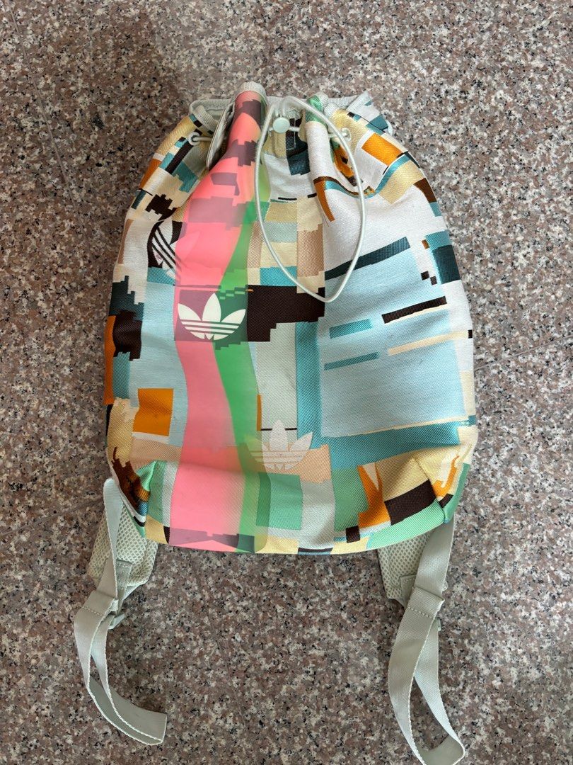 Adidas drawstring rainbow backpack Women s Fashion Bags Wallets Backpacks on Carousell